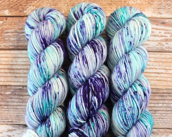 Amelia - Doja- Hand Dyed Yarn - 100% Superwash Merino DK weight, Speckled Yarn, Yarn with Speckles, Indie Dyed Yarn