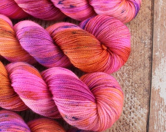 PREORDER - Tit-Kat - Hand Dyed Yarn - Charity Yarn Speckled Yarn, Yarn with Speckles, Indie Dyed Yarn, Sock Yarn, DK Yarn