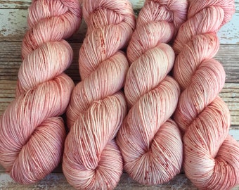 DYE TO ORDER - Georgia Peach - Hand Dyed Yarn - Pick Your Base, Speckled Yarn, Yarn with Speckles, Indie Dyed Yarn, Sock Yarn, Dk weight