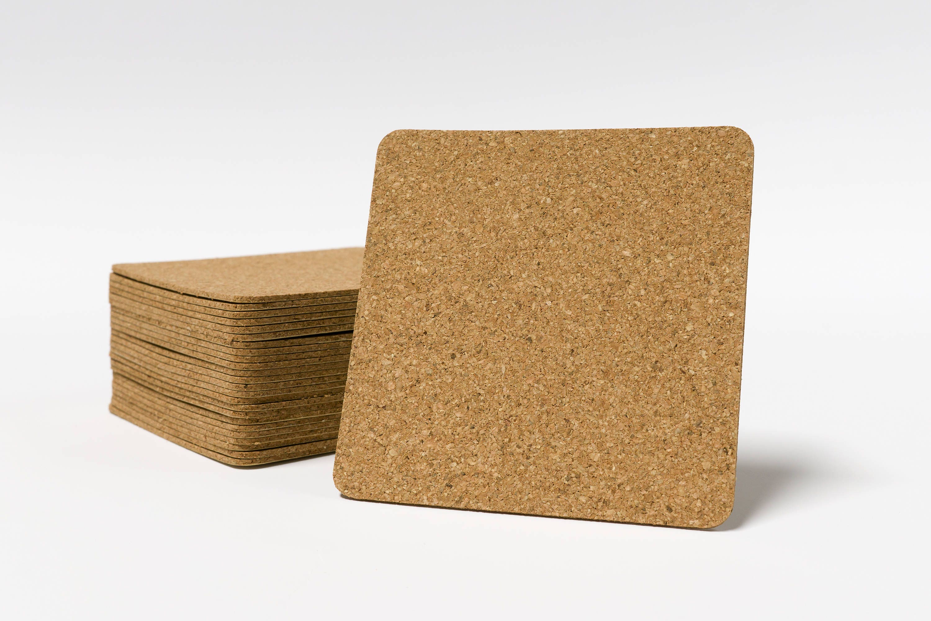 5 Self Stick Cork Backing 3.75 X 3.75 With Rounded 