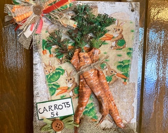 Reclaimed Barnwood Carrots Sign