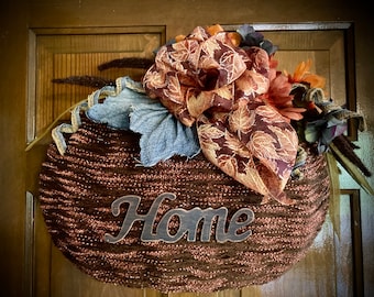 Handmade Pumpkin Wreath in Two Variations