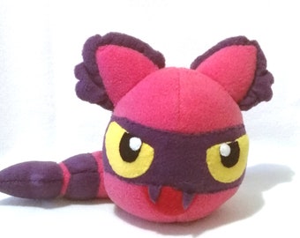 Peluche Slime Chasseur rose - Slime rancher inspiré / chat rose raton laveur blob / mignon monster ball / peluche de chat rose / slime rancher raton laveur