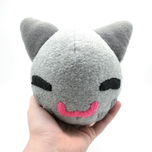 Tabby Slime Plush - MTO - Slime Rancher Inspired / cat blob stuffed toy / hunter slime plush / grey tabby cat toy / kitty stuffed toy