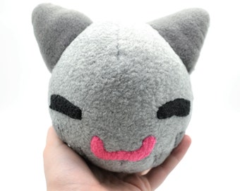 Tabby Slime Plush - MTO - Slime Rancher Inspired / cat blob stuffed toy / hunter slime plush / grey tabby cat toy / kitty stuffed toy