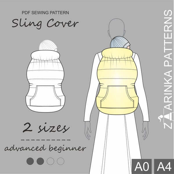 PDF Pattern: Baby Carrier Cover or Sling Cover - the best alternative to the baby wearing coat extender. Baby Wrap, Winter baby warmer