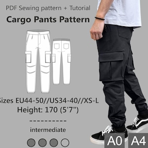 最大15%OFFクーポン The Cargo Pants PDF Sewing Pattern for Teens and Men Clothing
