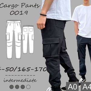 El patron de costura PDF de pantalones cargo para ninos adolescentes y preadolescentes Descarga digital Tallas 146 164 instrucciones completamente ilustradas Etsy Mexico