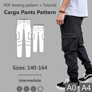 The Cargo Pants PDF Schnittmuster für Jungen, Teenager und Tweens, digitaler Download // Größen 146-164 // ausführlich bebilderte Anleitung