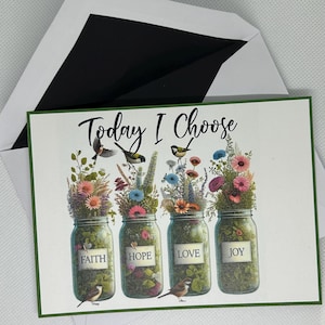 Encouragement-Today I Choose-Faith-Hope-Love-Joy-Card set of 4