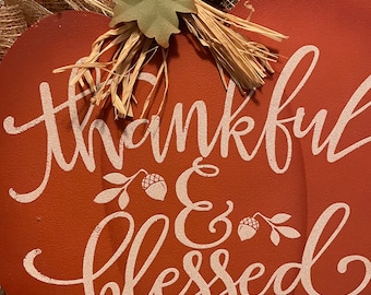 Fall Wreath | Autumn Wreath | Thanksgiving Wreath | Thankful and Blessed