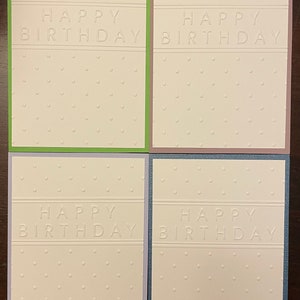 Birthday-Embossed Birthday Card-Set of 4