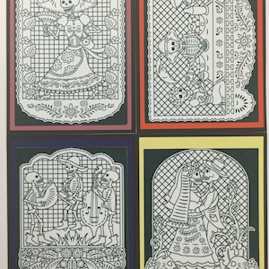 Tag der Toten Karten (Dia De Los Muertos) -Sugar Skull Karten-Set mit 4 Karten