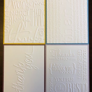 Thank you-Embossed Thank You Cards-Set of 4