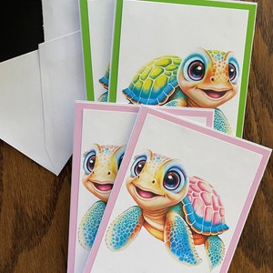 Cartões de felicitações para tartarugas marinhas bebés