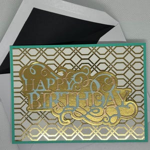 Aniversário - Cartões de aniversário metálicos - Conjunto de 4