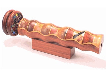 N&J 8 inch long solid wooden kaleidoscope in Padauk handmade