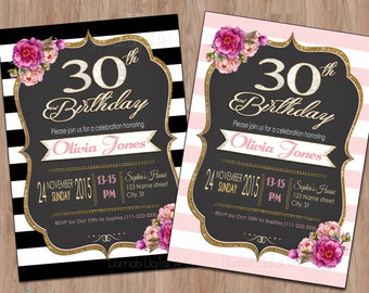 30th birthday invite etsy
