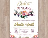 Articoli Simili A 50 Compleanno Invito Per Donna Cheers A