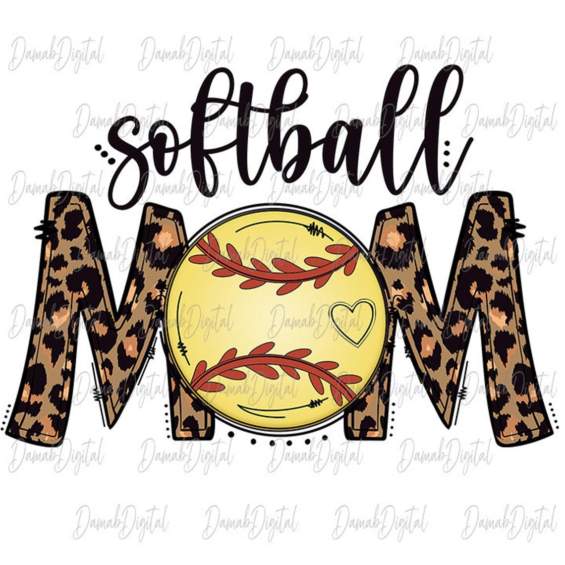 Softball mom png life Leopard Softball mom sublimation Etsy