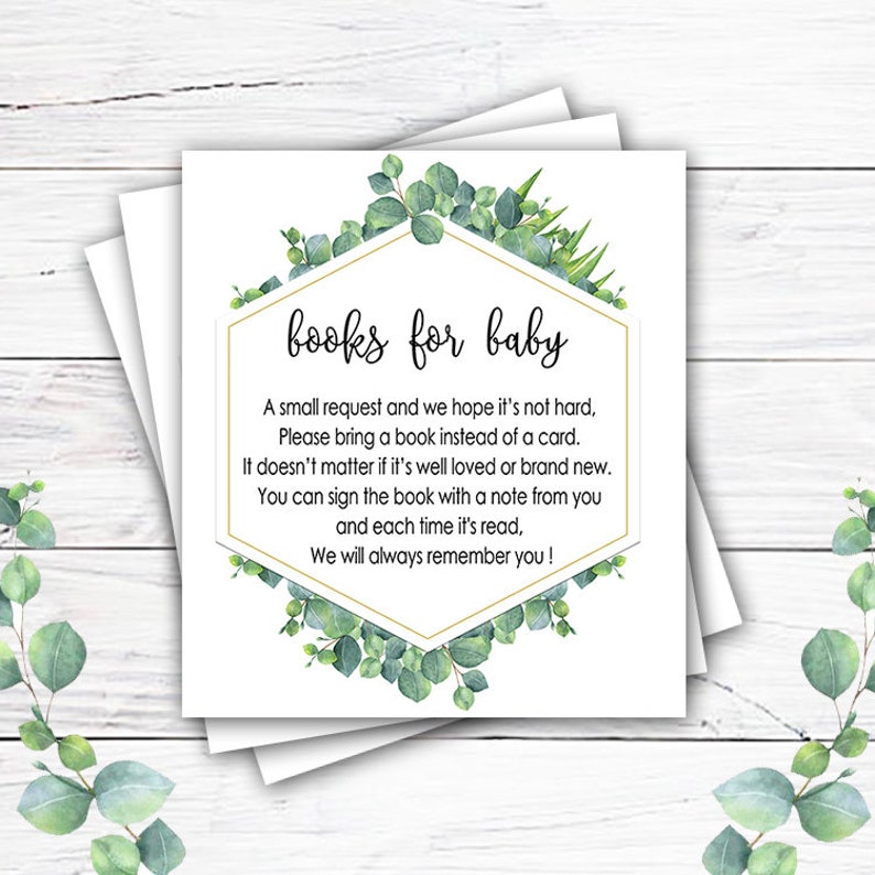 Greenery Books For Baby Bring A Book Instead Of A Card Stock Etsy Greenery Books For Baby Bring A Book Instead Of A Card Stock Etsy