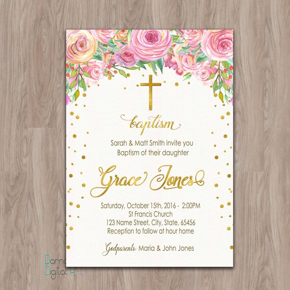 baptism invitation girl baptism