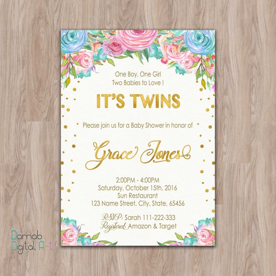 Twin Baby Shower Invitation Baby Shower Invitation Twins Boy Etsy Twin Baby Shower Invitation Baby Shower Invitation Twins Boy Etsy