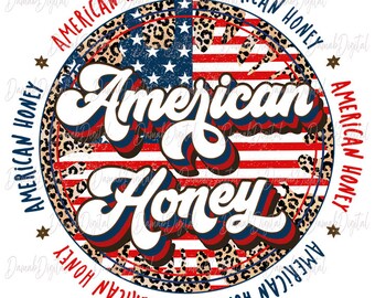 American Honey PNG Patriotic Design Instant Download Patriotic Brushstroke