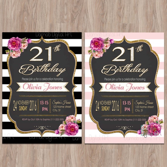 21st birthday invitations 21 birthday invitations twenty etsy 21st birthday invites