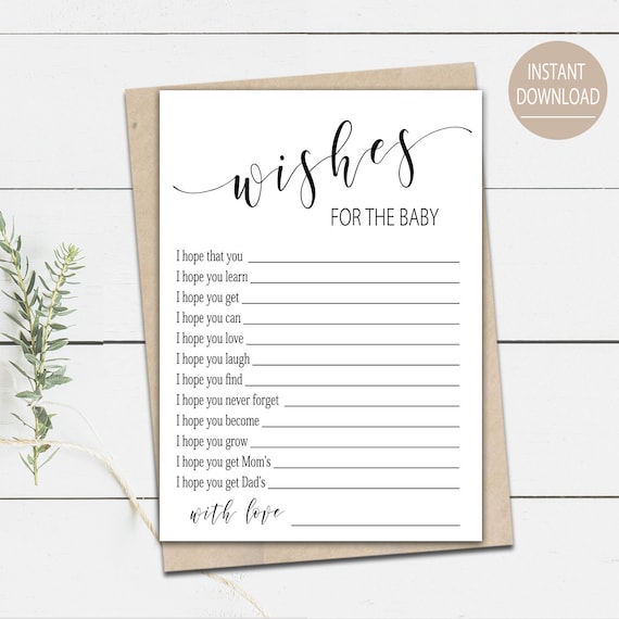 Dear Baby Card Baby Shower Wishes For Baby Baby Shower Etsy Dear Baby Card Baby Shower Wishes For Baby Baby Shower Etsy