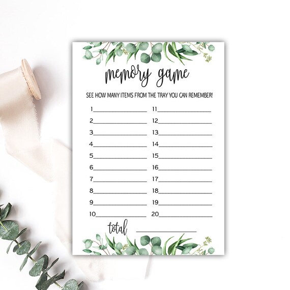 Baby shower memory game bridal shower memory game What's Etsy