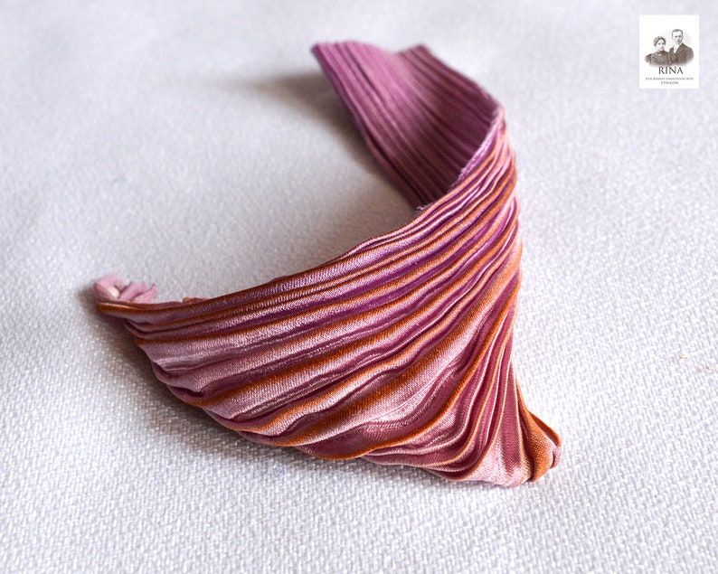 each piece 15-17 cm 4pc Silk Shibori Ribbon Handmade