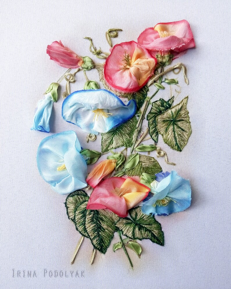 Silk Ribbon Embroidery Kit Bindweed Etsy