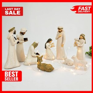 Willow Tree Nativity Set Starter Figures with Three Wisemen, Willow Tree Nativity Set, Three Wisemen, Hand-Painted Figures, Best Gift Ever