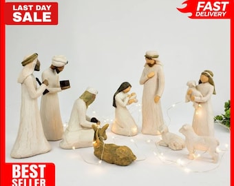 Willow Tree Nativity Set Starter Figures with Three Wisemen, Willow Tree Nativity Set, Three Wisemen, Hand-Painted Figures, Best Gift Ever
