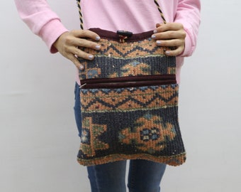 Handbag 12x14 Bag Bags Vintage Bag Handmade Bag Travel Bag Best Gift For Her Turkish Bag Chic Bag Rug Bag Beach Bag SPBag 26