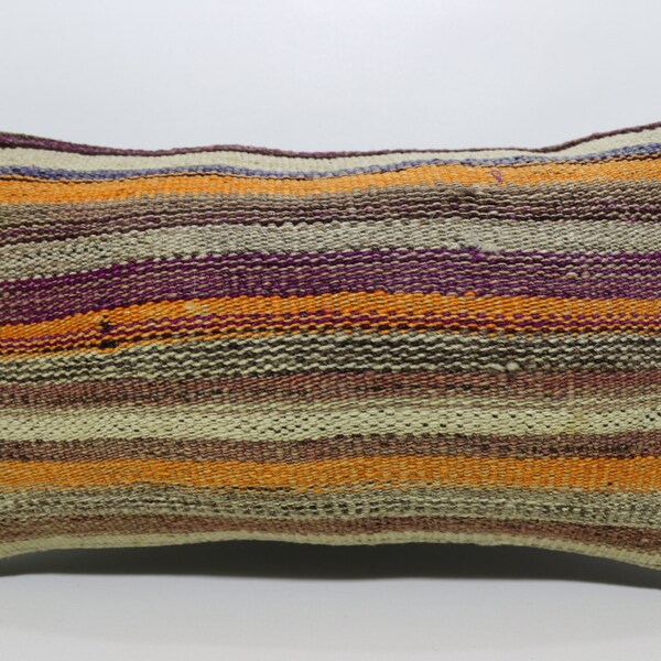 Etnia kilim multicolor almohada almohada rayas Turco 10 x 20 de almohada del piso de la almohada Kilim Lumbar almohada boho almohada almohada antigua SP2550-482