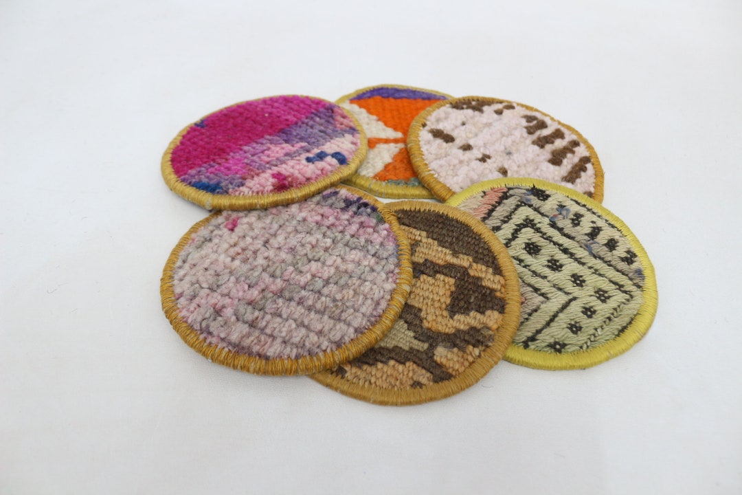 Kitchen Decor, Coffee Cup Pad, Rug Coaster, Pink Coaster, Rug Coaster ...