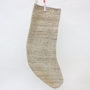 Woven Stocking, Monogrammed Stocking, Wholesale Stocking, Hemp Stocking, White Stocking, Kilim Stocking, Christmas Decorative,  2064