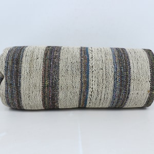 Lumbar Pillow, Pillow Cover, Turkish Pillow, Beige Cushion, Striped Pillow, Corner Cushion, Sofa Cover, Floor Bolster,