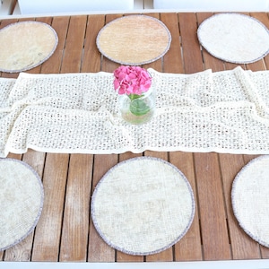 Kitchen Decor, Rug Supla, Set Of Six, Beige Coaster, Rug Supla, Table Decor Underplate, Turkish Rug Supla, Circle Supla,