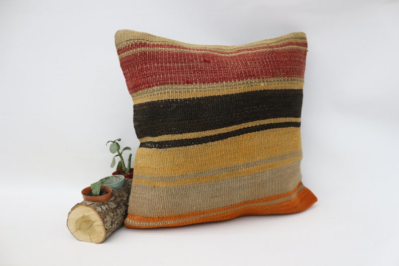 Gift Pillow SP4040 9497 Striped Pillow Yellow Pillow 16x16 Cover,Wholesale Pillow,Kussenhoe,Natural Pillow,Handmade Pillow,Turkish Pillow