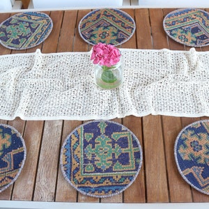 Table, Gift For Her, Rug Supla, Blue Placemat, Rug Supla, Best Underplate, Unique Rug Underplate, Gift Underplate, Ethnic Coaster,