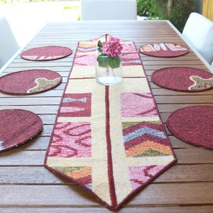 Table Runner For Christmas Dinning, Kitchen Decor, Service Rug Placemat, 12x56, Rug Decoration Underplate, Dinnerware Sets, 37