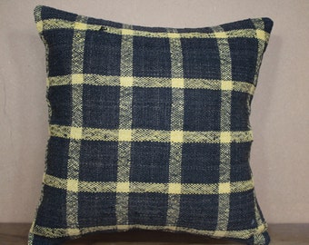 Multicolor 16x16 Gray & Gold Publishing Japanese Pattern in Yellow Navy & Blue AEY606 Throw Pillow