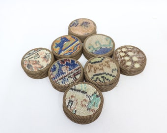 Rug Coaster, Coffee Pad, Round Coaster, Kitchen Decor, Gift Coaster, Unique Coaster, Handmade Coaster, Vintage Coaster, Drink Coaster,