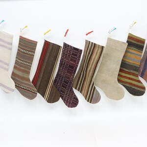 Handwoven Stocking, Vintage Stocking, Xmas Stocking, Christmas Kilim Stockings, Family Stockings, Rustic Christmas Decor, Hanging Stockings,