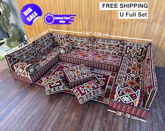 Sofá turco, conjunto de asientos de suelo, cojín de suelo, sofá árabe, conjunto de suelo tradicional, cojín árabe, almohada para sofá, almohada Kilim, sofá modular