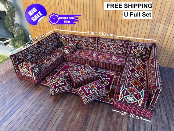 Turkish Sofa, Floor Seating Set, Floor Cushion, Arabic Sofa, Traditional Floor Set, Arabic Cushion, Couch Pillow, Kilim Pillow, Modular Sofa