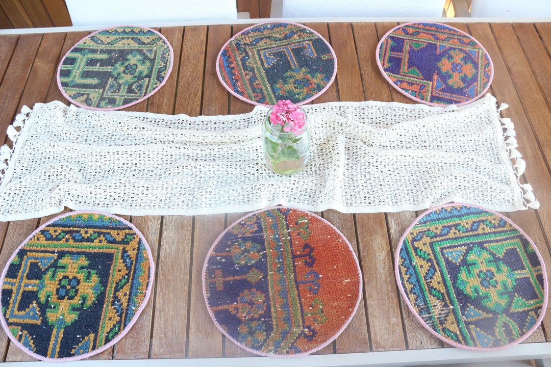 Coffee Cup Pad, Kilim Supla, Rug Supla, Red Coaster, Rug Pad, Turkish